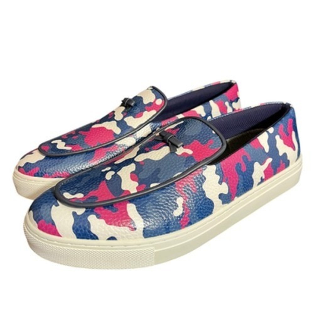 NEW G/FORE Custom‎ Belgian Loafer Mens 10 Blue Pink Camo G4MF21EFBL Golf Shoes